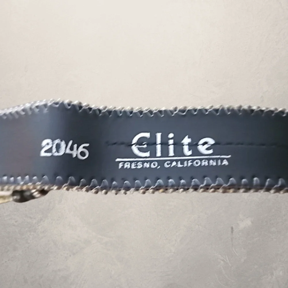 Elite Womens Belt with Buckle Brown and Black Print With Bead Accent 30